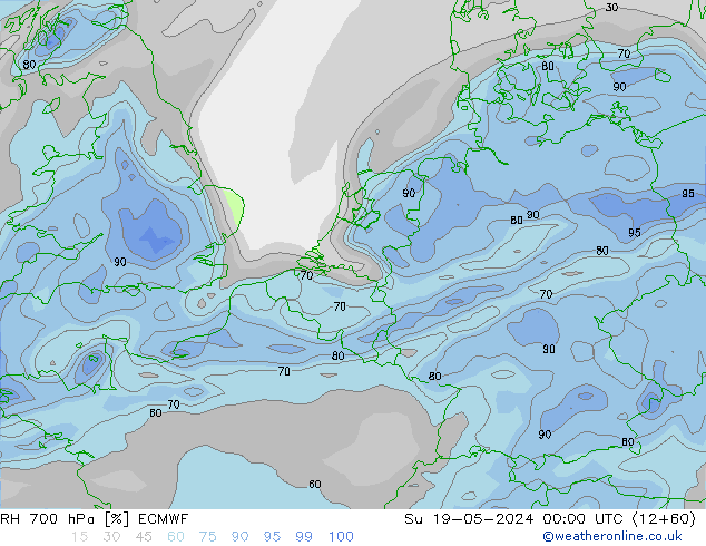 Humedad rel. 700hPa ECMWF dom 19.05.2024 00 UTC