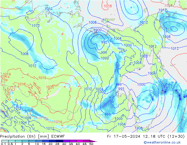 Z500/Rain (+SLP)/Z850 ECMWF Pá 17.05.2024 18 UTC