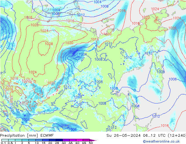 Precipitation ECMWF Su 26.05.2024 12 UTC