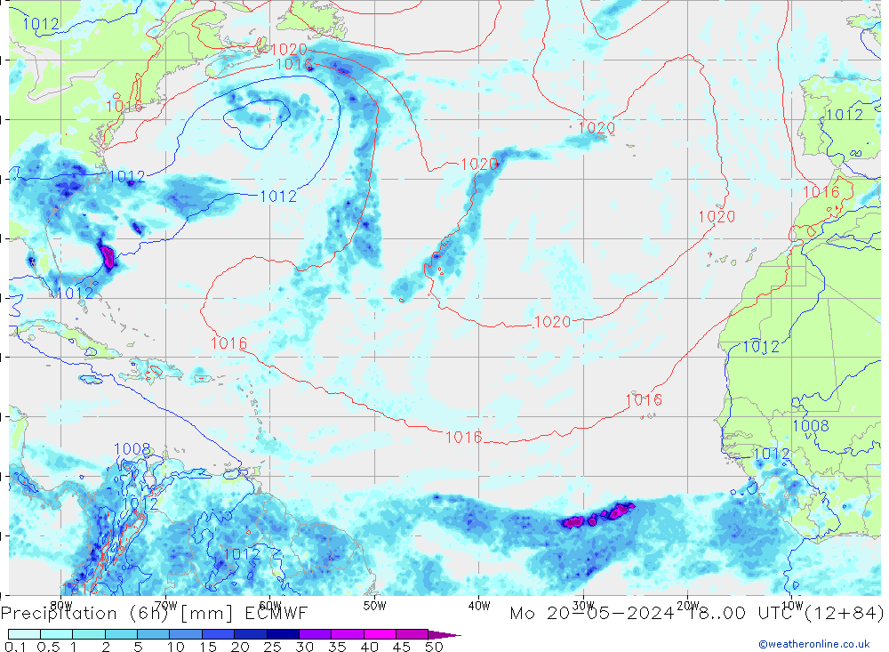 Z500/Regen(+SLP)/Z850 ECMWF ma 20.05.2024 00 UTC