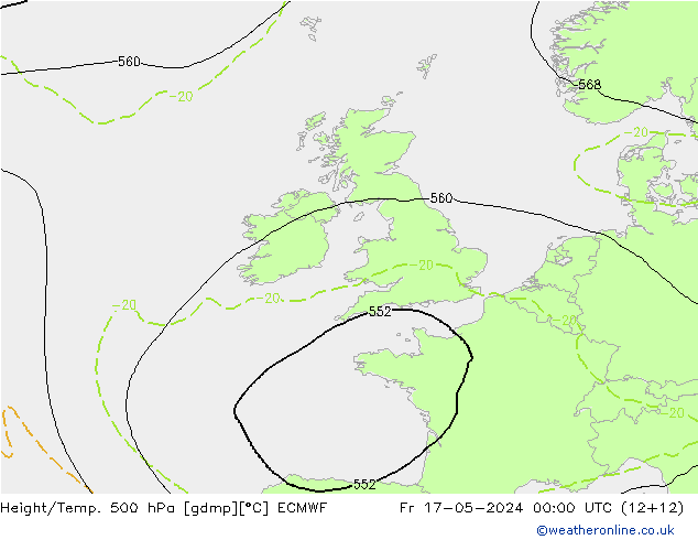 Z500/Rain (+SLP)/Z850 ECMWF Fr 17.05.2024 00 UTC