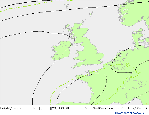 Height/Temp. 500 hPa ECMWF  19.05.2024 00 UTC