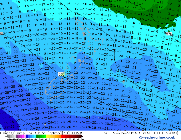 Z500/Rain (+SLP)/Z850 ECMWF Su 19.05.2024 00 UTC