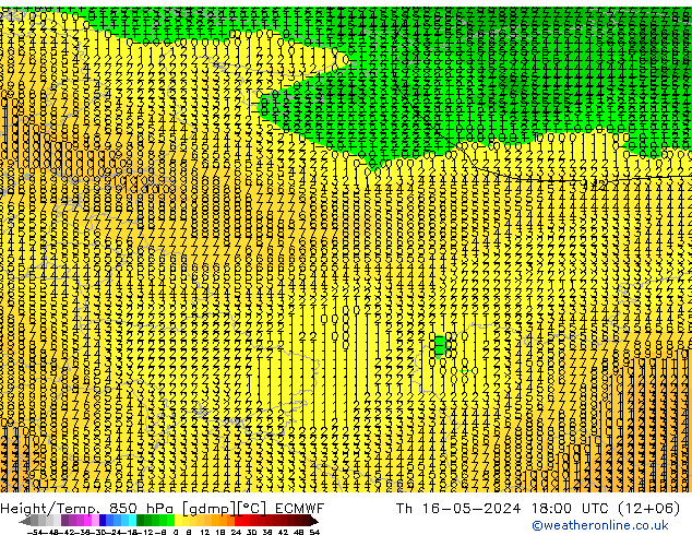 Z500/Yağmur (+YB)/Z850 ECMWF Per 16.05.2024 18 UTC