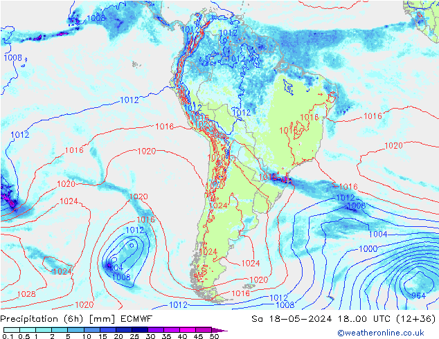 Z500/Rain (+SLP)/Z850 ECMWF sab 18.05.2024 00 UTC