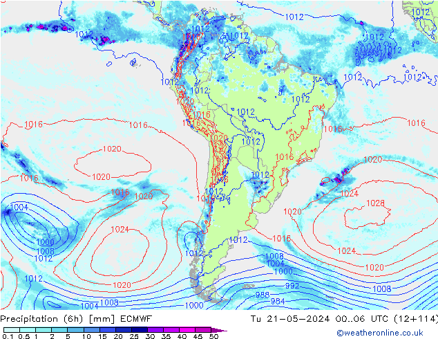 Z500/Yağmur (+YB)/Z850 ECMWF Sa 21.05.2024 06 UTC