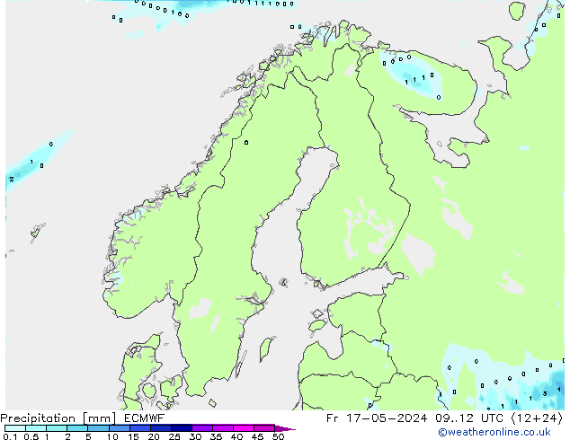 Niederschlag ECMWF Fr 17.05.2024 12 UTC