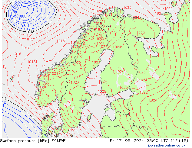 Bodendruck ECMWF Fr 17.05.2024 03 UTC