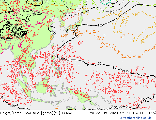 Height/Temp. 850 hPa ECMWF  22.05.2024 06 UTC