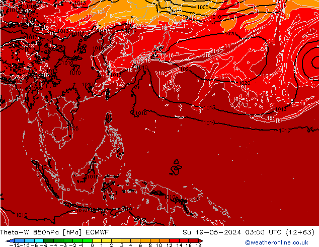 Theta-W 850hPa ECMWF Dom 19.05.2024 03 UTC