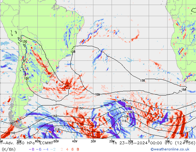 T-Adv. 850 hPa ECMWF Per 23.05.2024 00 UTC