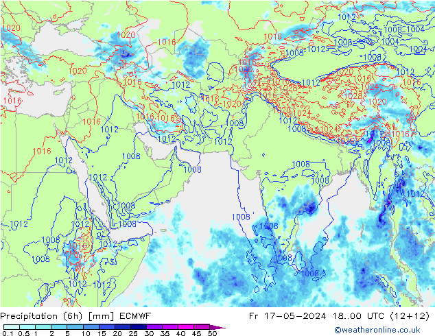 Z500/Yağmur (+YB)/Z850 ECMWF Cu 17.05.2024 00 UTC