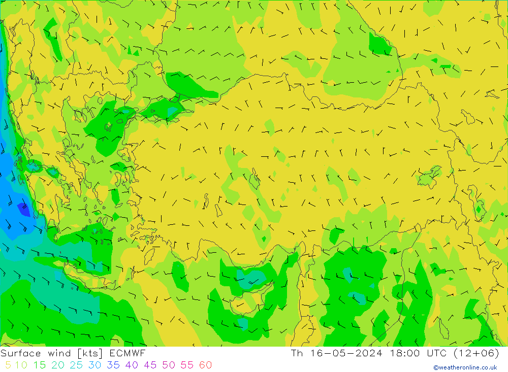 Neerslag 6h/Wind 10m/950 ECMWF do 16.05.2024 18 UTC