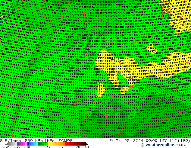 SLP/Temp. 850 hPa ECMWF Sex 24.05.2024 00 UTC