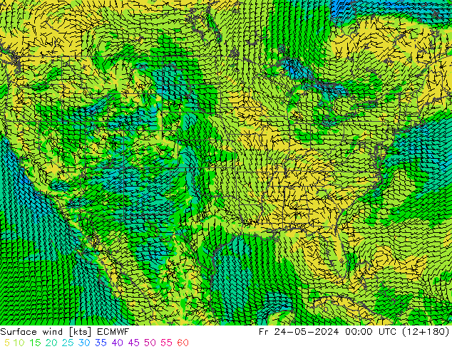 Viento 10 m ECMWF vie 24.05.2024 00 UTC