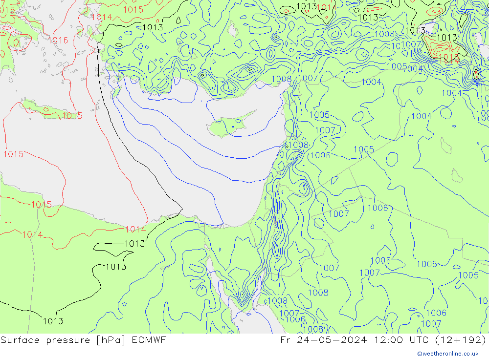 приземное давление ECMWF пт 24.05.2024 12 UTC