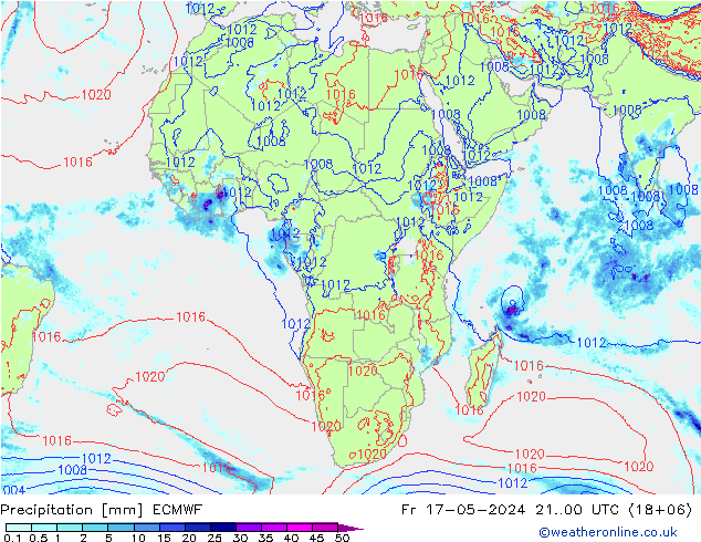 Precipitazione ECMWF ven 17.05.2024 00 UTC