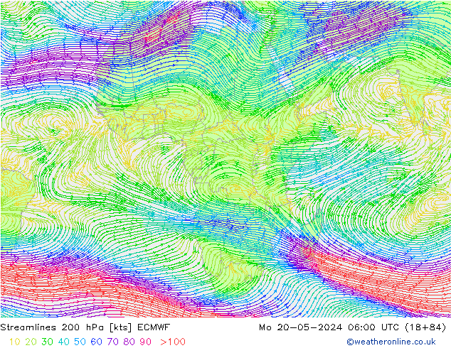ветер 200 гПа ECMWF пн 20.05.2024 06 UTC
