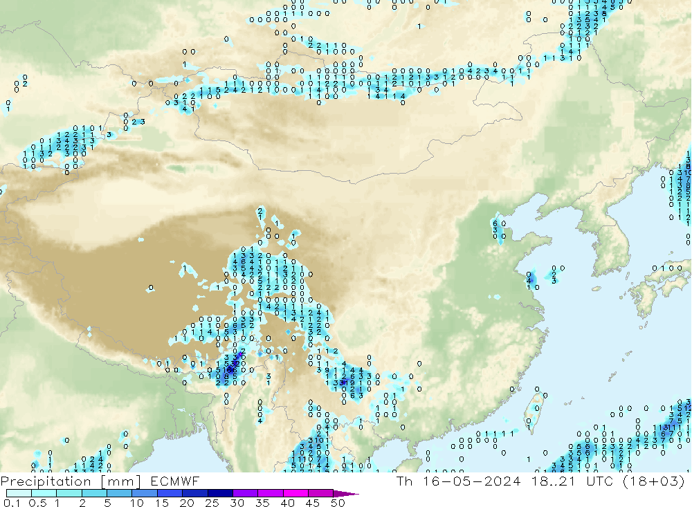 Precipitation ECMWF Th 16.05.2024 21 UTC