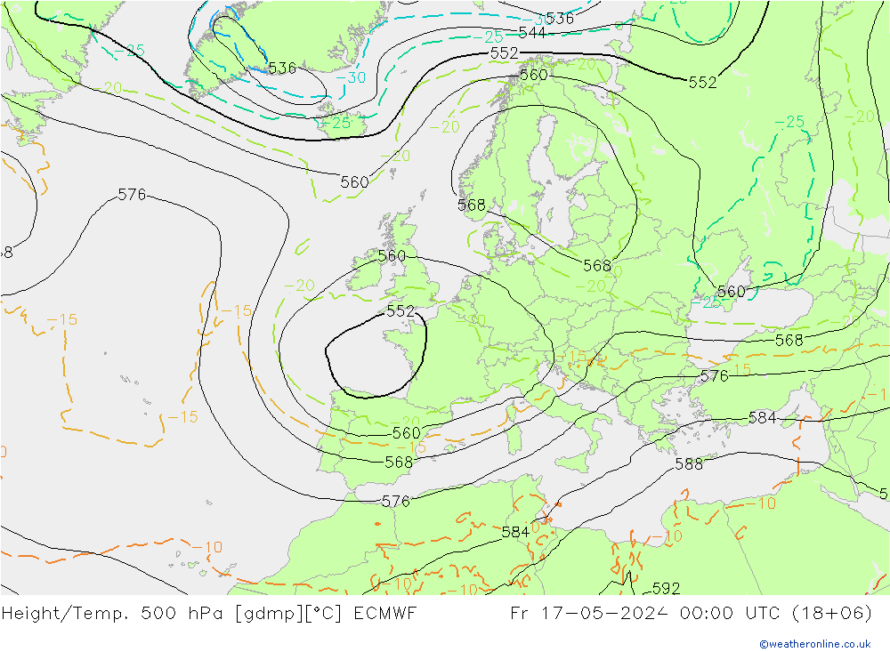 Z500/Rain (+SLP)/Z850 ECMWF Sex 17.05.2024 00 UTC