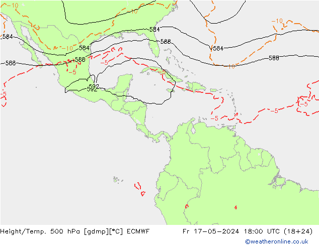 Hoogte/Temp. 500 hPa ECMWF vr 17.05.2024 18 UTC