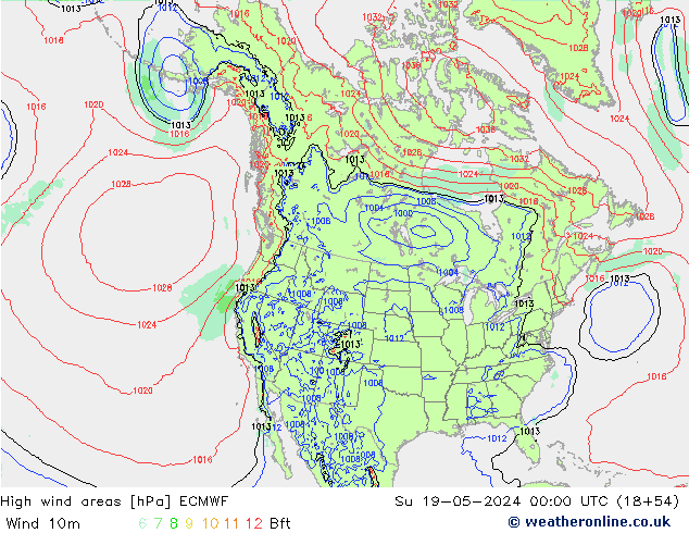 High wind areas ECMWF Ne 19.05.2024 00 UTC
