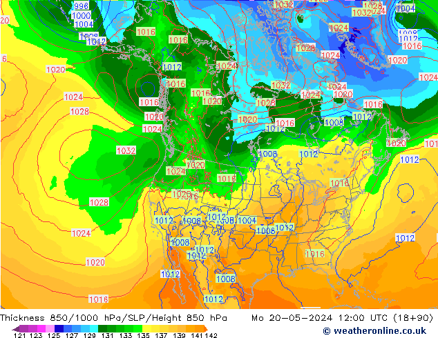 Thck 850-1000 hPa ECMWF Mo 20.05.2024 12 UTC