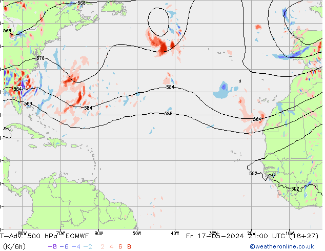 T-Adv. 500 hPa ECMWF Fr 17.05.2024 21 UTC
