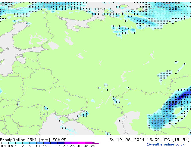 Z500/Yağmur (+YB)/Z850 ECMWF Paz 19.05.2024 00 UTC