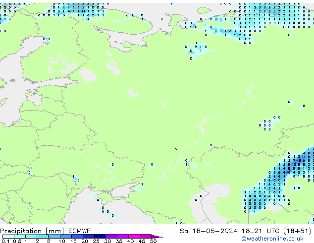 Precipitation ECMWF Sa 18.05.2024 21 UTC