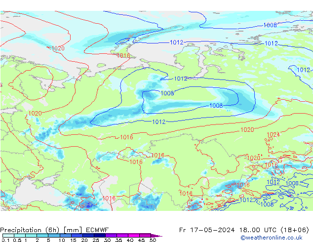 Z500/Rain (+SLP)/Z850 ECMWF ven 17.05.2024 00 UTC