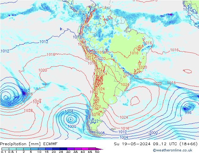 Precipitación ECMWF dom 19.05.2024 12 UTC