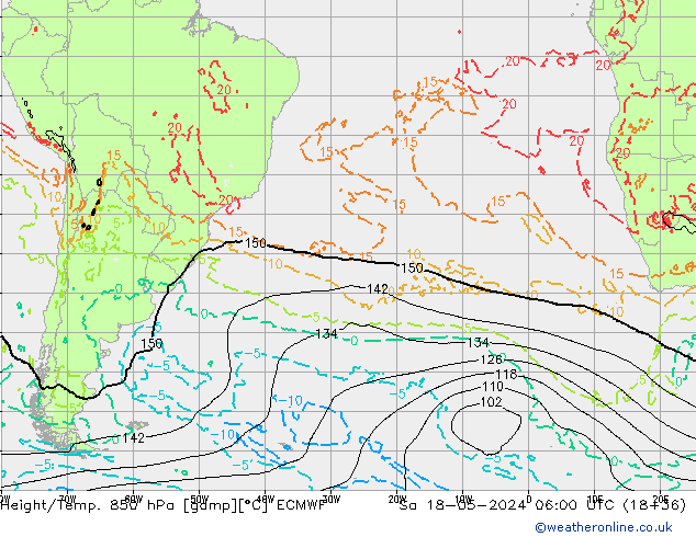 Z500/Regen(+SLP)/Z850 ECMWF za 18.05.2024 06 UTC