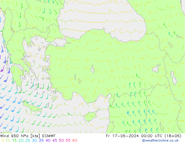 Wind 950 hPa ECMWF Fr 17.05.2024 00 UTC