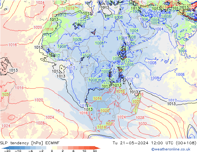 tendencja ECMWF wto. 21.05.2024 12 UTC