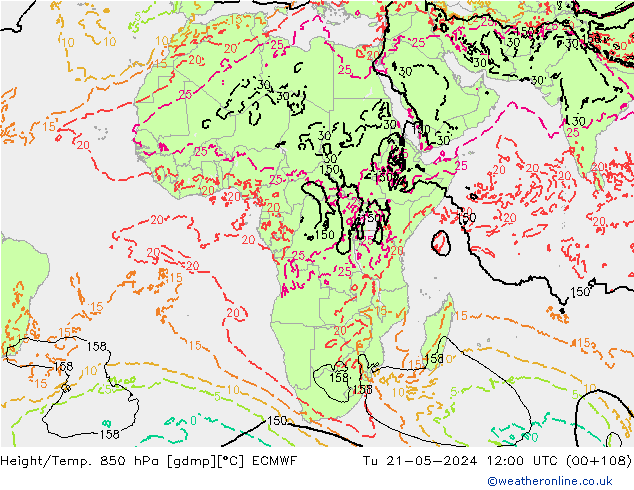 Z500/Rain (+SLP)/Z850 ECMWF mar 21.05.2024 12 UTC