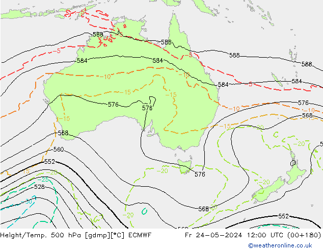 Z500/Rain (+SLP)/Z850 ECMWF ven 24.05.2024 12 UTC