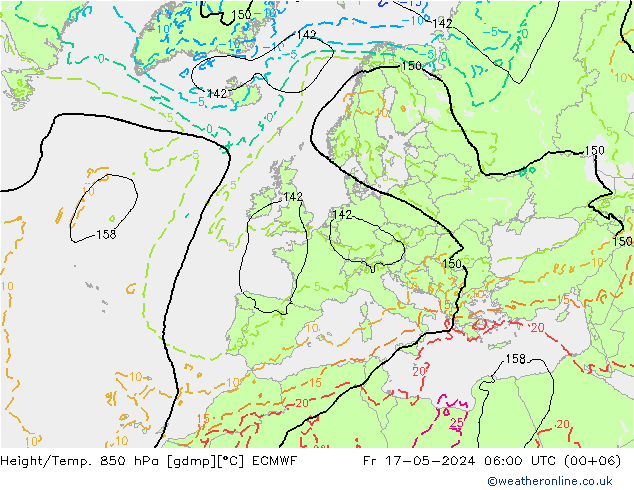 Height/Temp. 850 hPa ECMWF Fr 17.05.2024 06 UTC