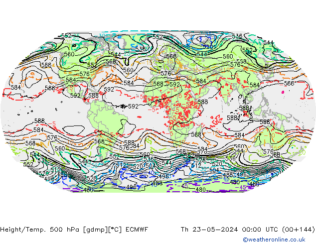 Z500/Regen(+SLP)/Z850 ECMWF do 23.05.2024 00 UTC