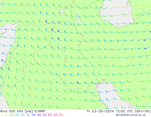 Rüzgar 500 hPa ECMWF Per 23.05.2024 12 UTC