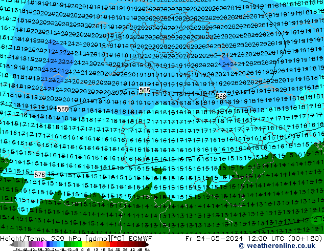 Z500/Rain (+SLP)/Z850 ECMWF ��� 24.05.2024 12 UTC