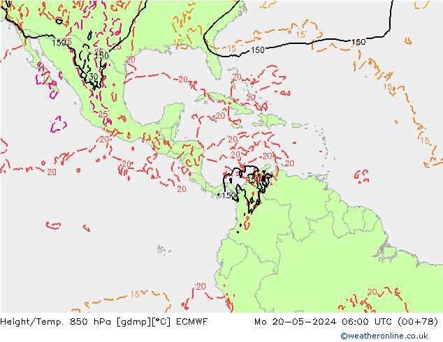 Height/Temp. 850 hPa ECMWF  20.05.2024 06 UTC