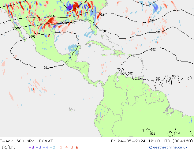 T-Adv. 500 hPa ECMWF Fr 24.05.2024 12 UTC