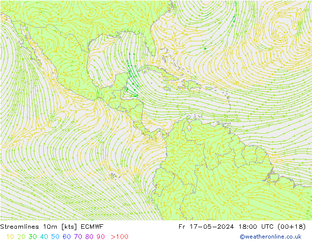 ветер 10m ECMWF пт 17.05.2024 18 UTC