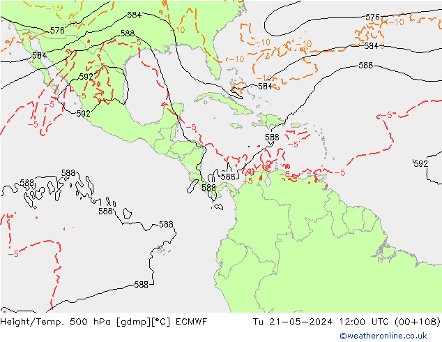 Z500/Rain (+SLP)/Z850 ECMWF ��� 21.05.2024 12 UTC