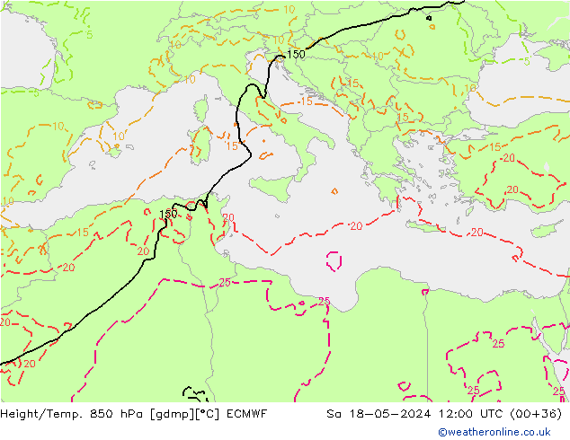 Z500/Regen(+SLP)/Z850 ECMWF za 18.05.2024 12 UTC