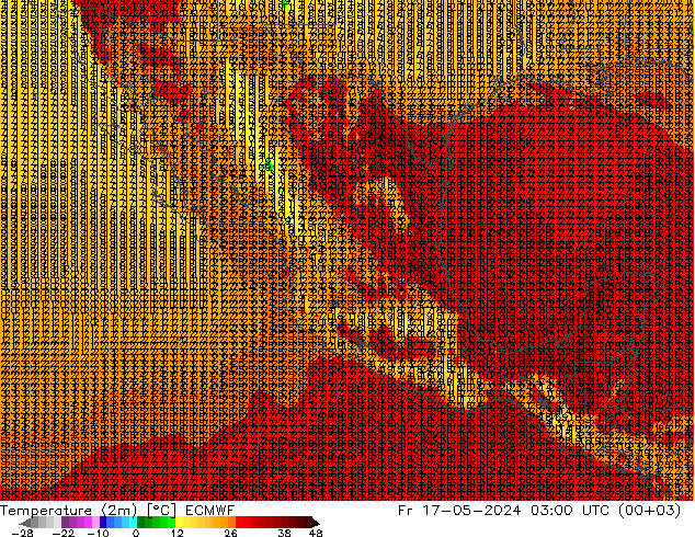Sıcaklık Haritası (2m) ECMWF Cu 17.05.2024 03 UTC