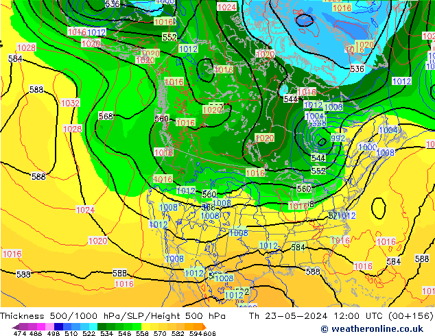 Thck 500-1000hPa ECMWF  23.05.2024 12 UTC