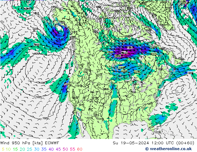 Yağış 6sa/Rüz. 10m/950 ECMWF Paz 19.05.2024 12 UTC