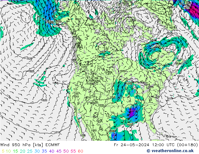 Vent 950 hPa ECMWF ven 24.05.2024 12 UTC